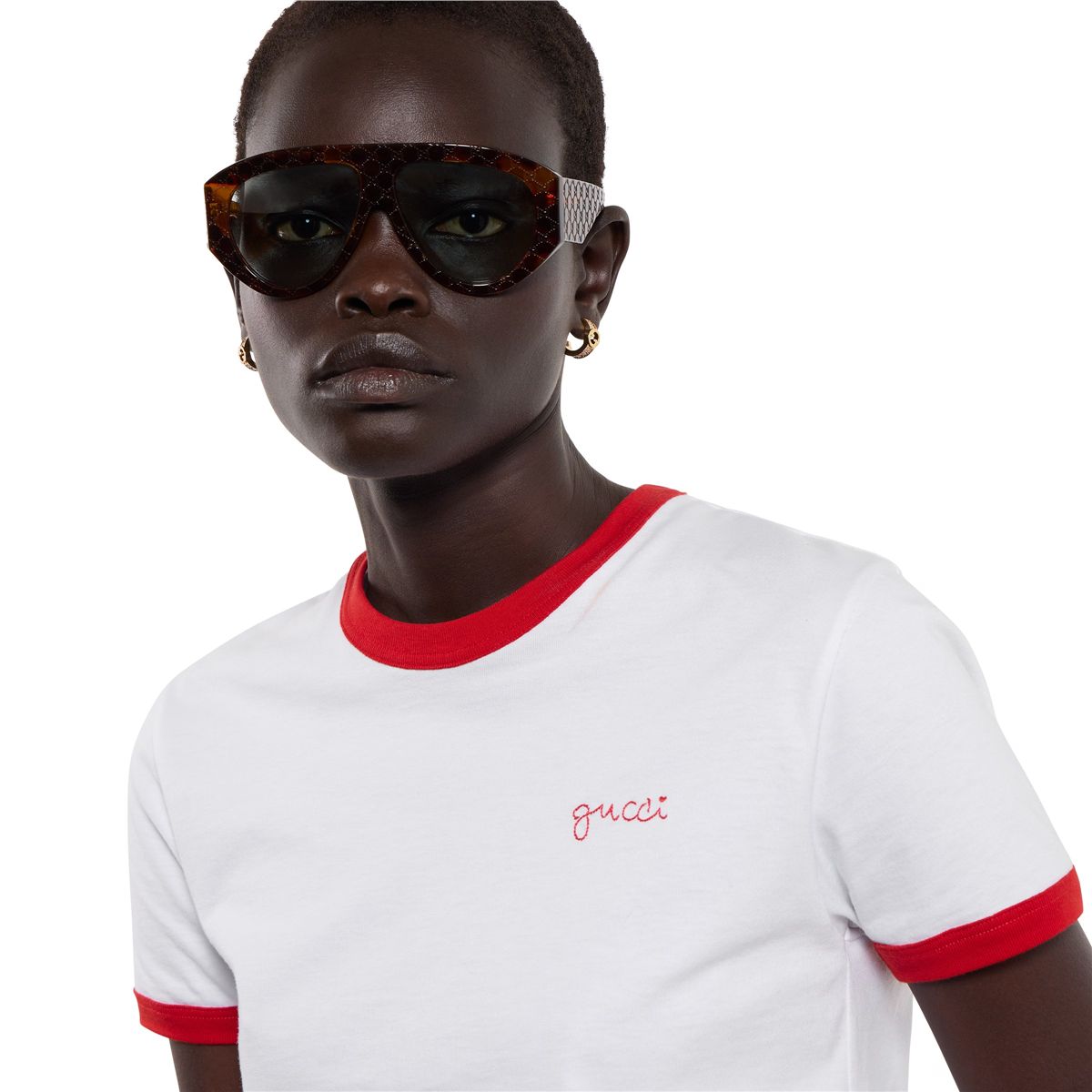 Cotton jersey t-shirt with embroidery-GUCCI-Verso