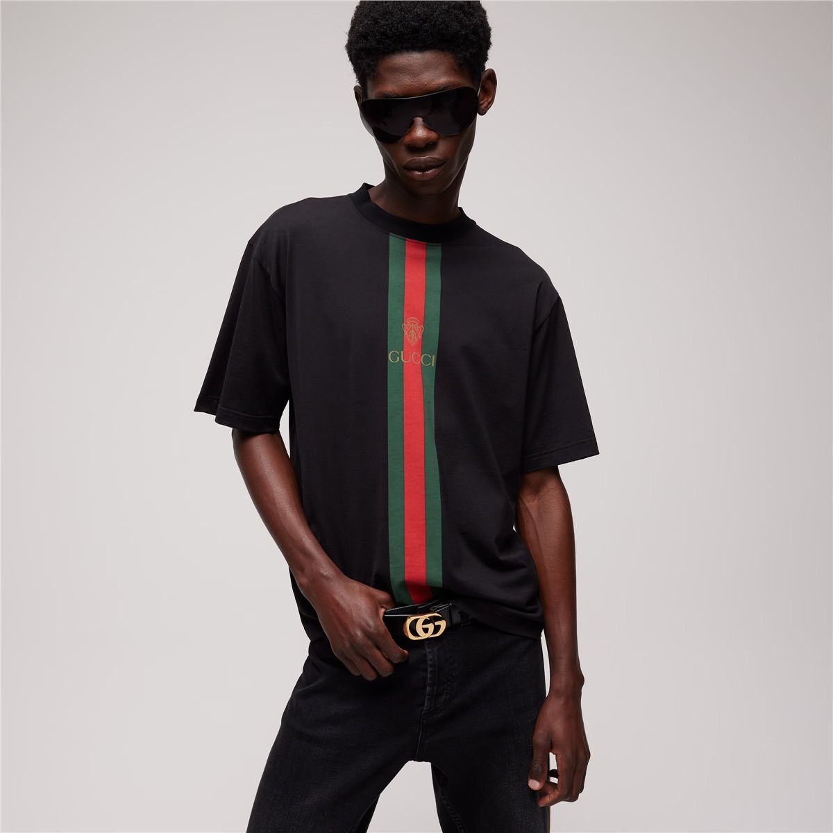 Cotton Jersey T-shirt with Print-GUCCI-Verso