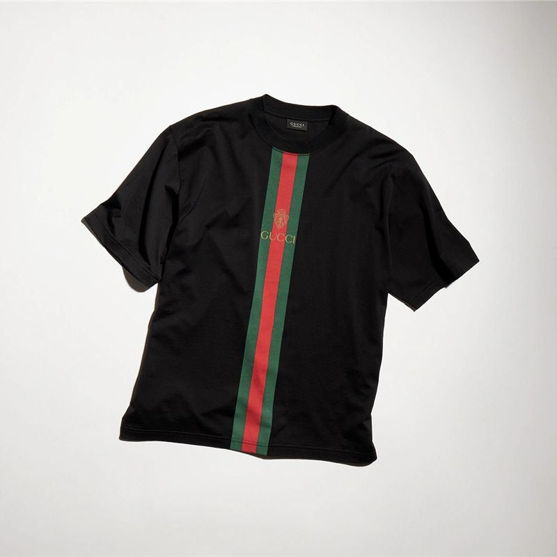 Cotton Jersey T-shirt with Print-GUCCI-Verso