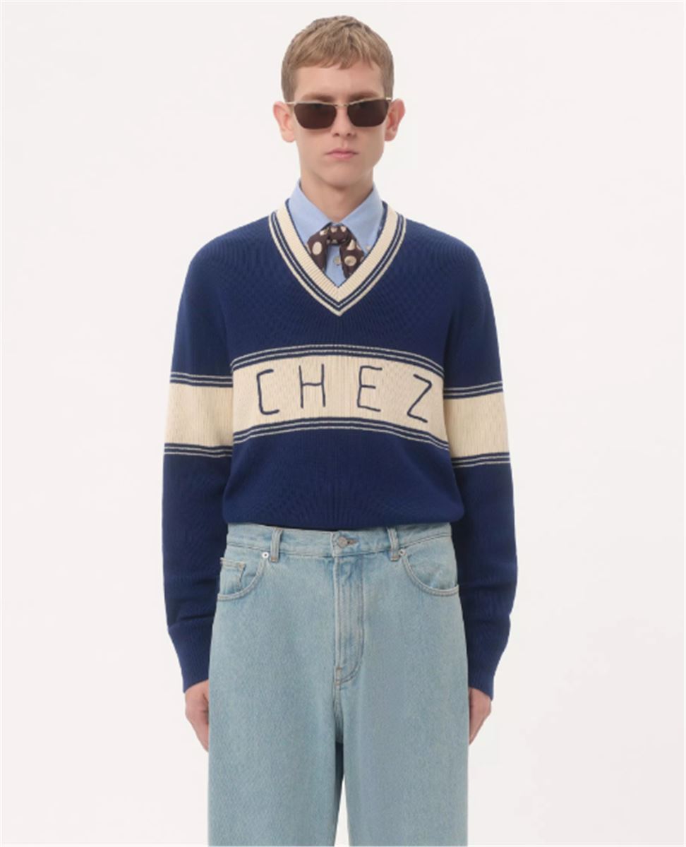 cotton jumper with jacquard pattern-VALENTINO-Verso