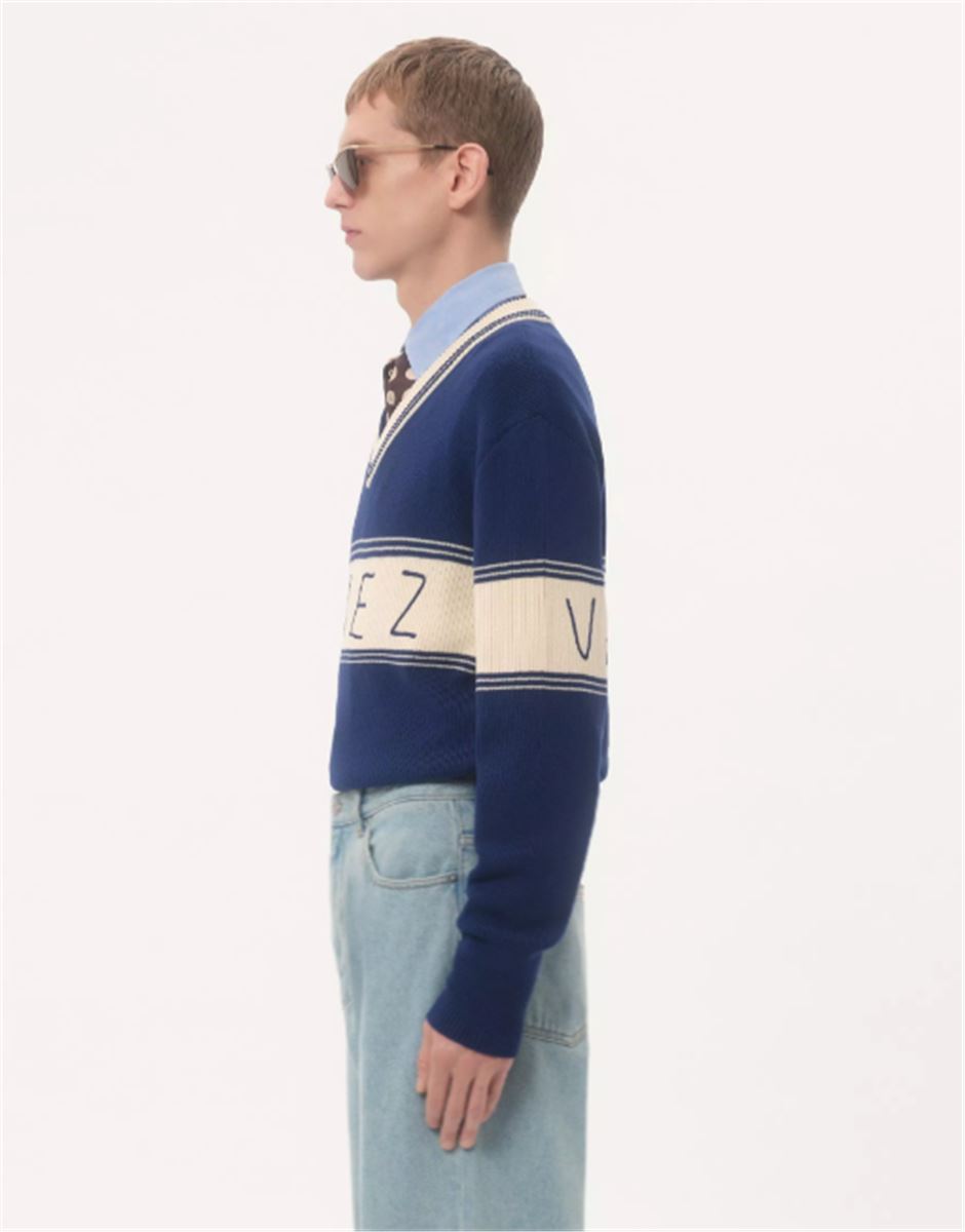 cotton jumper with jacquard pattern-VALENTINO-Verso