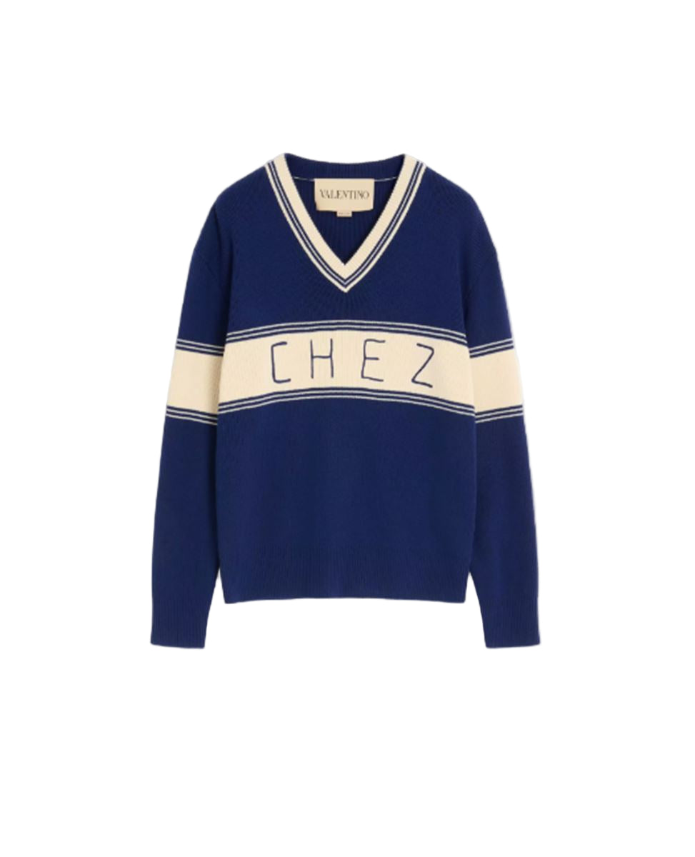 cotton jumper with jacquard pattern-VALENTINO-Verso