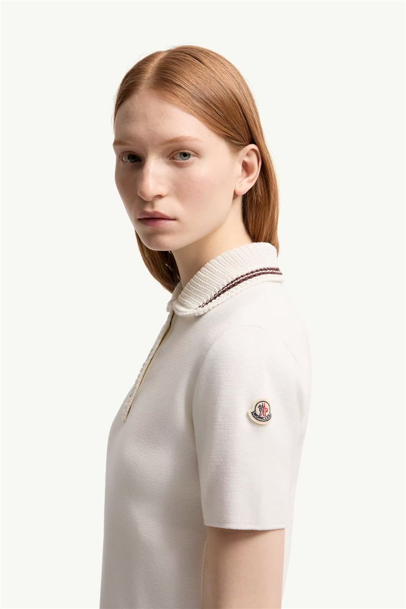 Cotton knit polo shirt-MONCLER-Verso