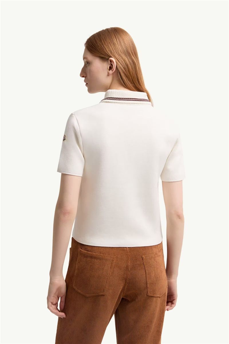 Cotton knit polo shirt-MONCLER-Verso