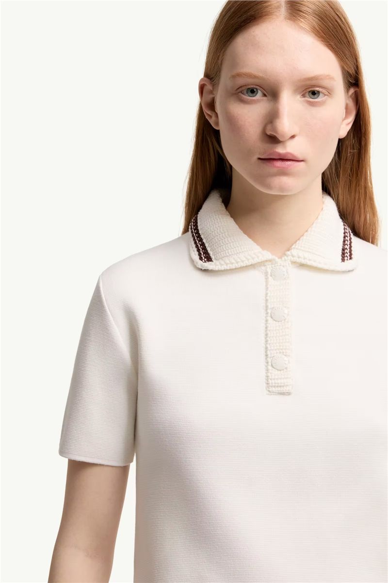 Cotton knit polo shirt-MONCLER-Verso