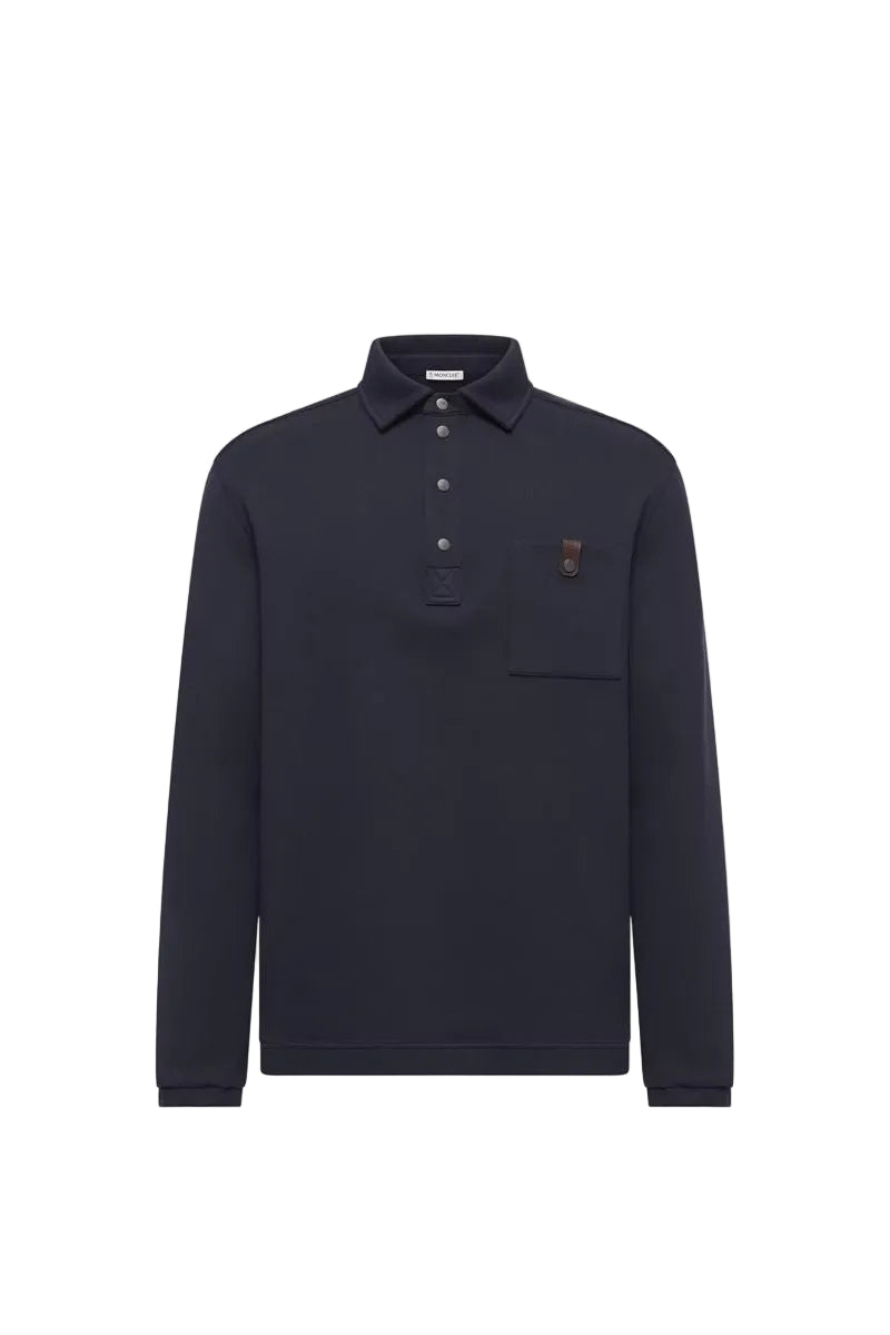 Cotton long sleeve polo shirt-MONCLER-312629-S-Verso