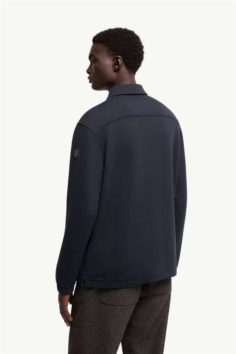 Cotton long sleeve polo shirt-MONCLER-Verso