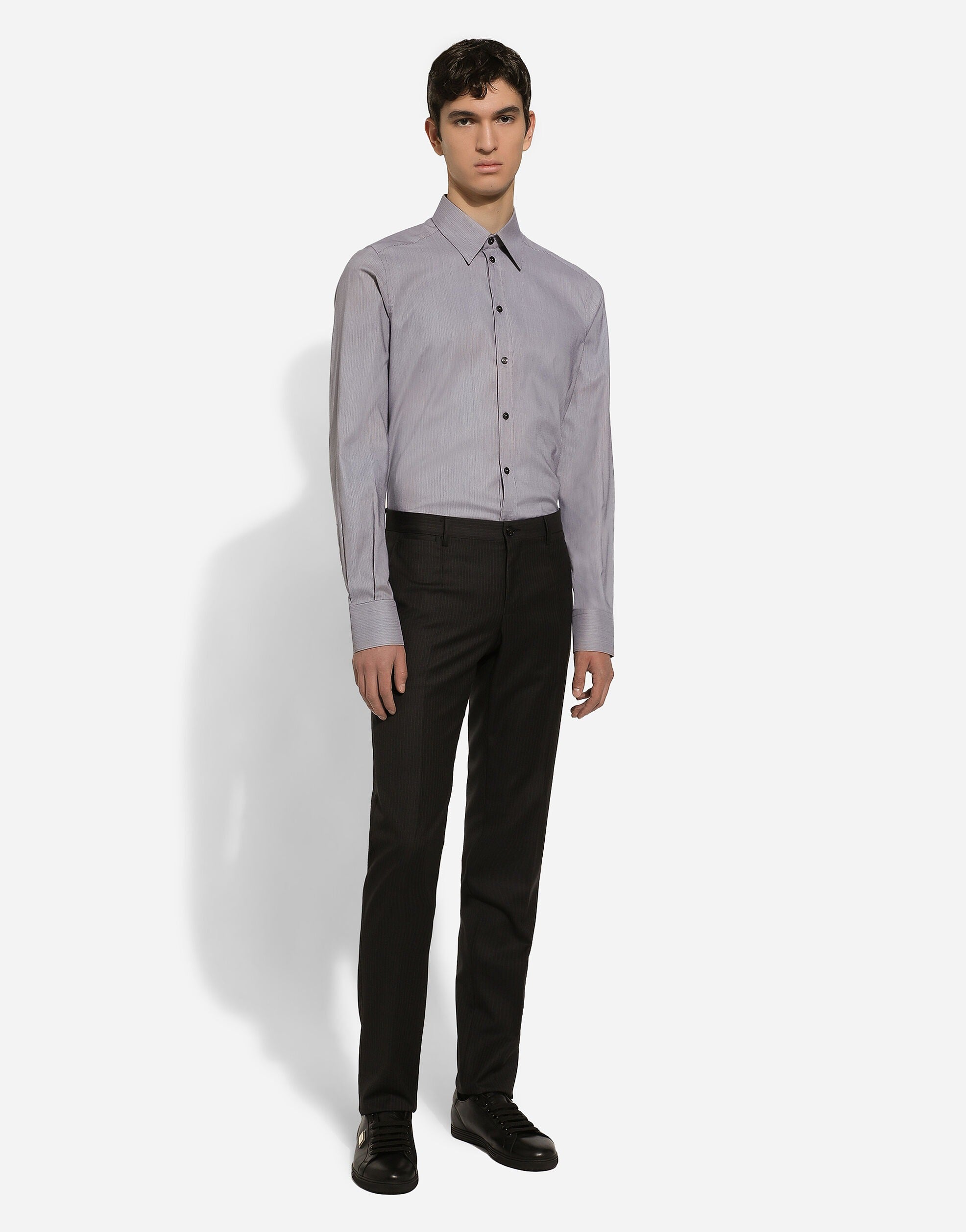 Cotton martini-fit shirt-DOLCE&GABBANA-Verso