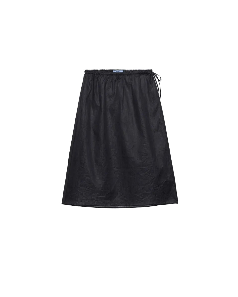 Cotton organdy midi-skirt-PRADA-312185-40-Verso