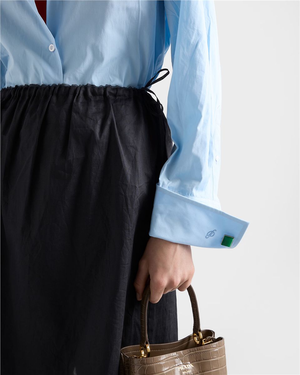 Cotton organdy midi-skirt-PRADA-Verso
