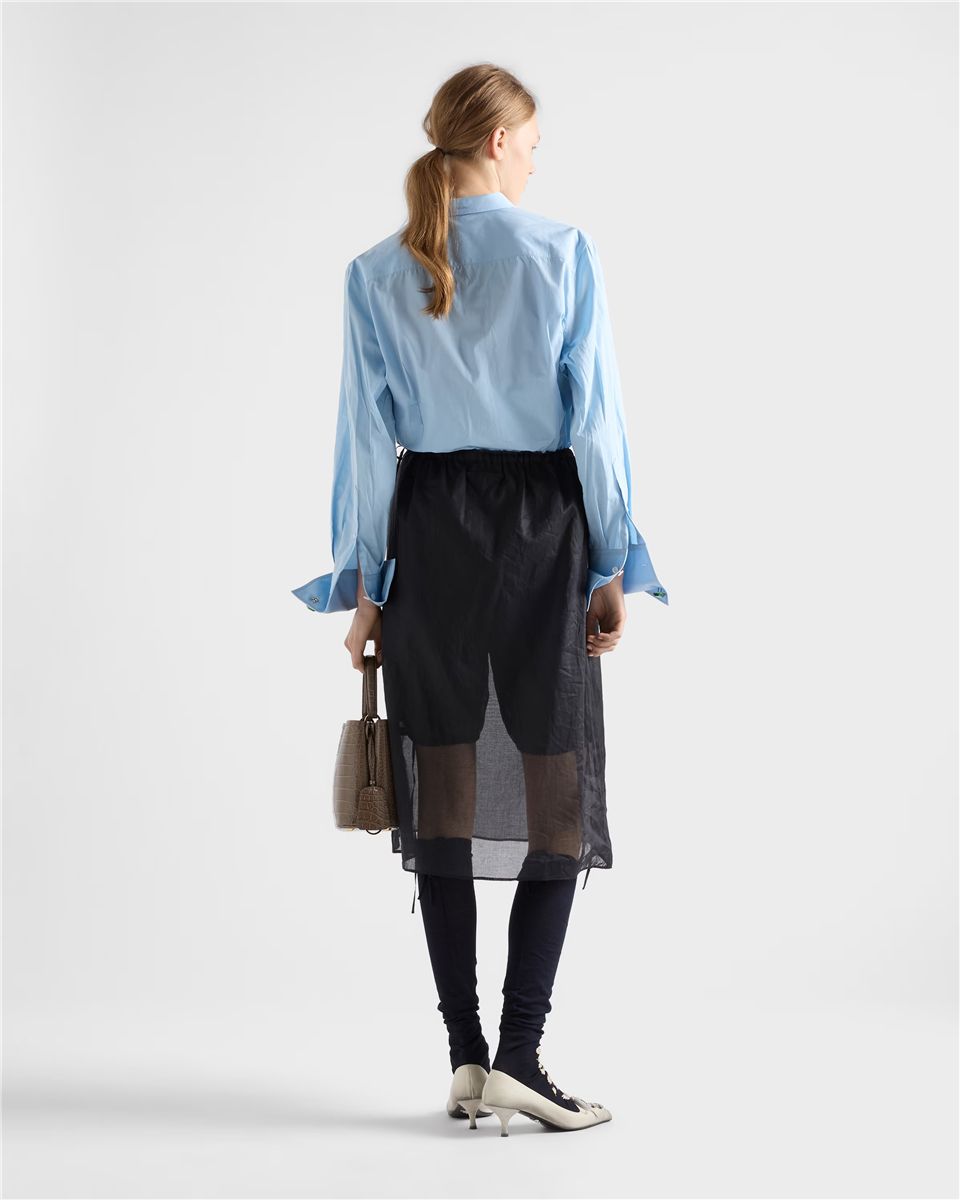 Cotton organdy midi-skirt-PRADA-Verso