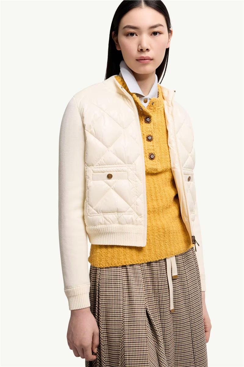 Cotton padded cardigan-MONCLER-Verso