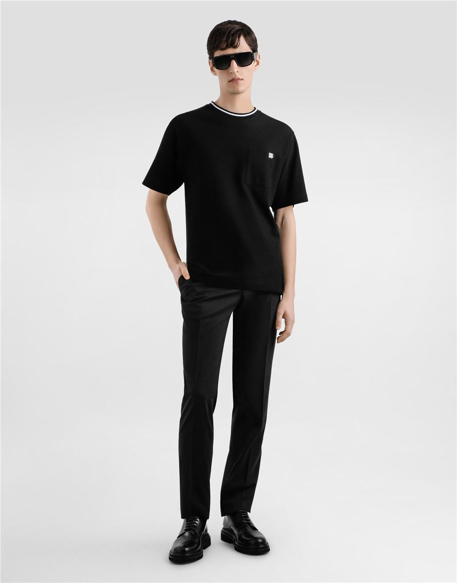 Cotton piqué t-shirt-DOLCE & GABBANA-Verso
