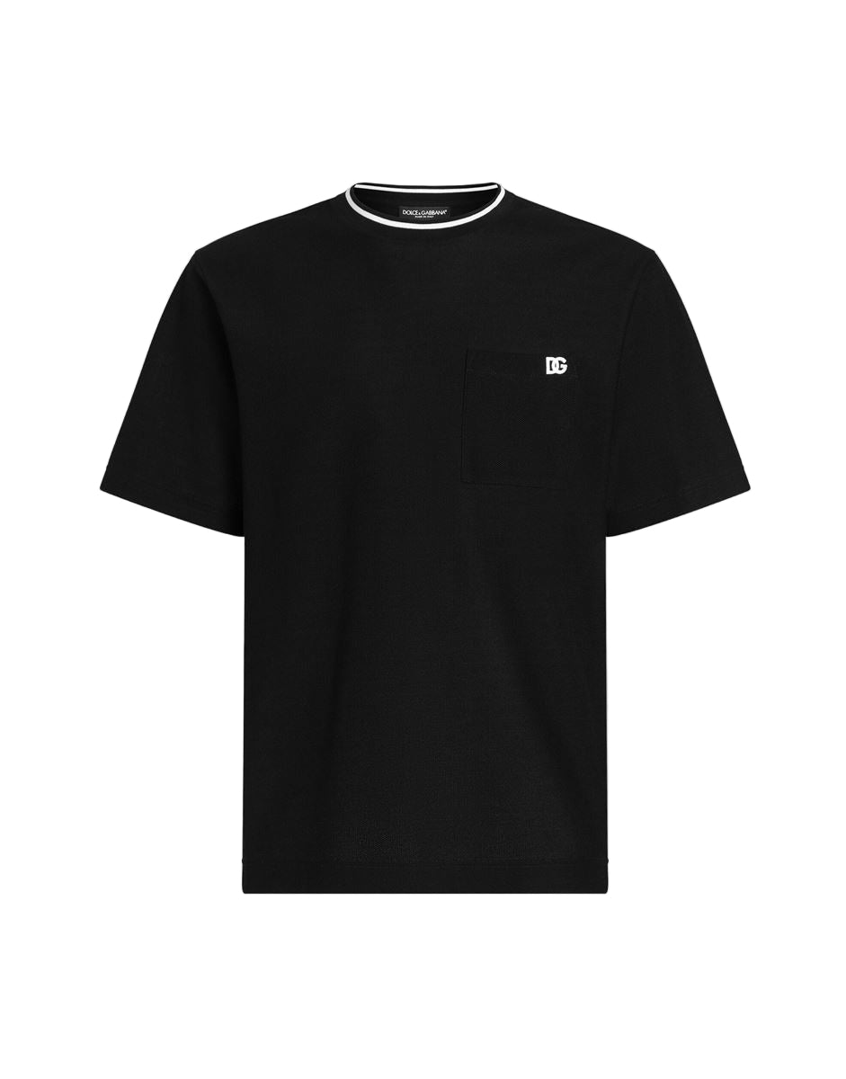 Cotton piqué t-shirt-DOLCE & GABBANA-Verso