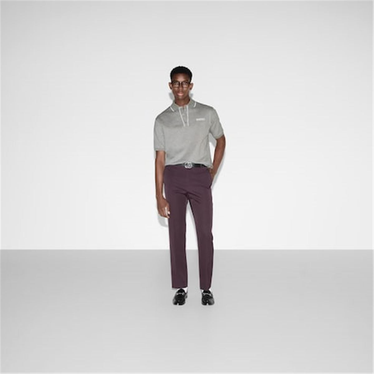 COTTON PIQUET POLO SHIRT-GUCCI-Verso