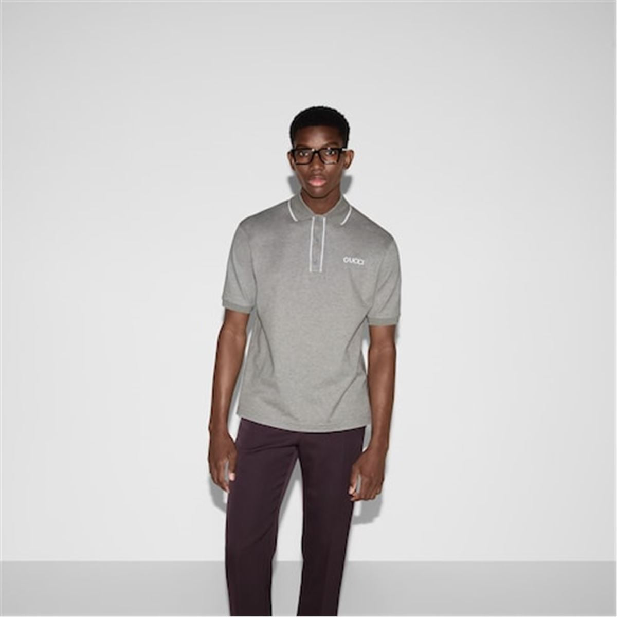 COTTON PIQUET POLO SHIRT-GUCCI-Verso