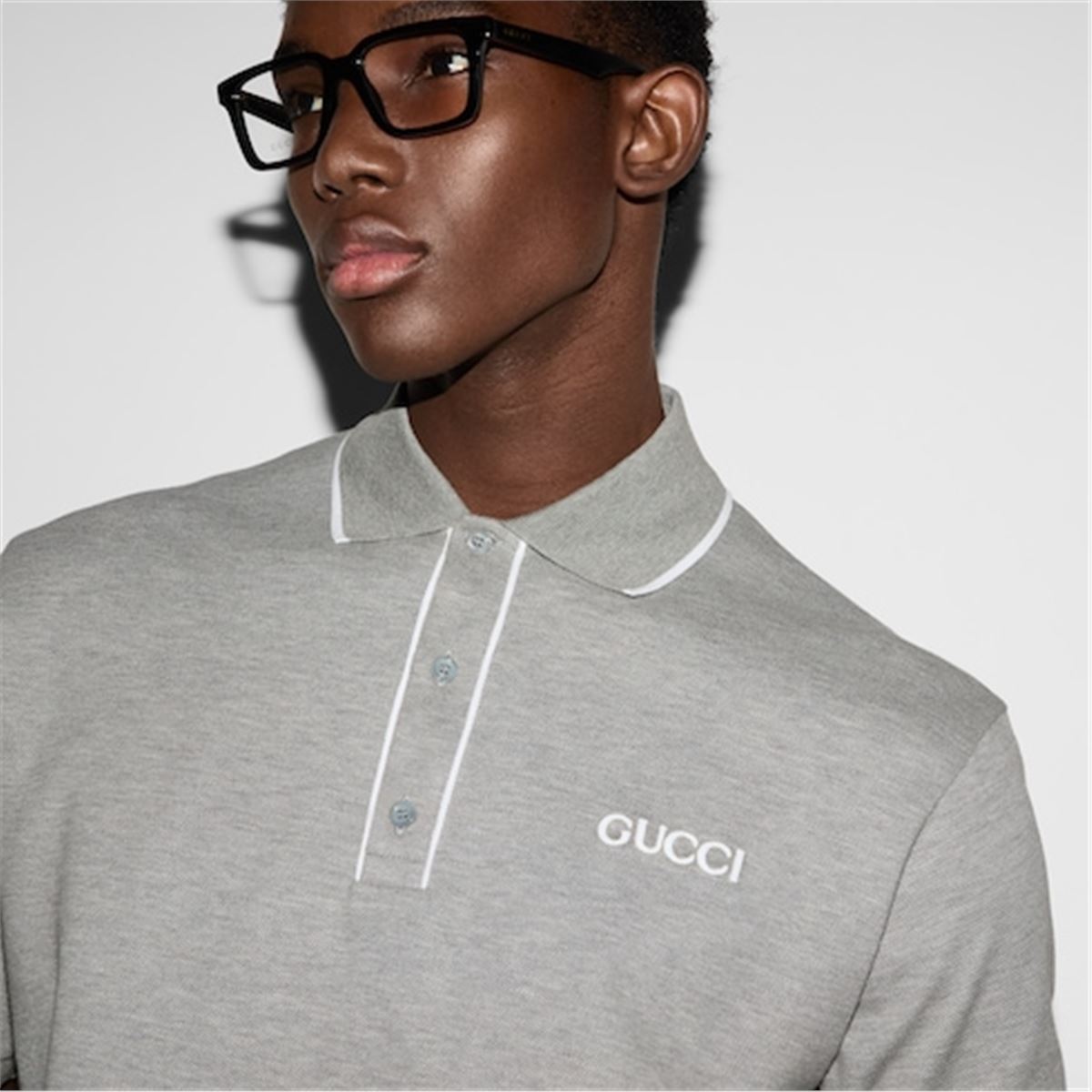 COTTON PIQUET POLO SHIRT-GUCCI-Verso