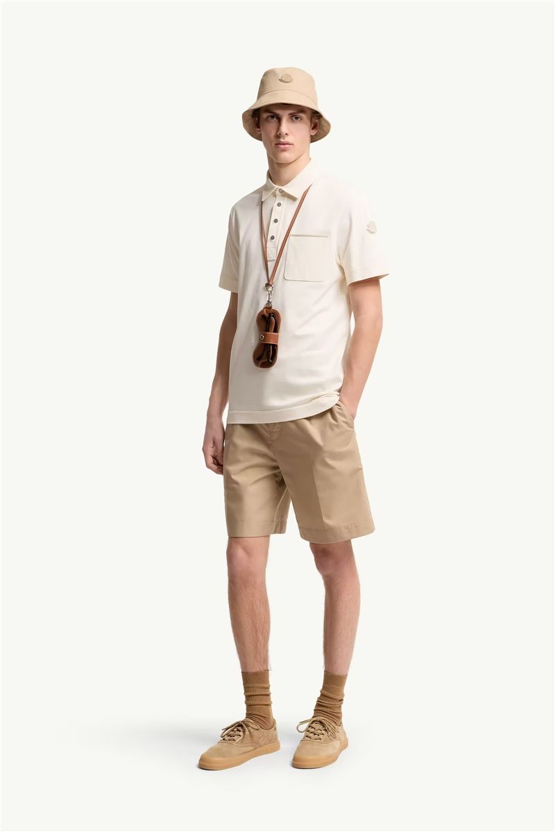 Cotton piquet polo shirt-MONCLER-Verso