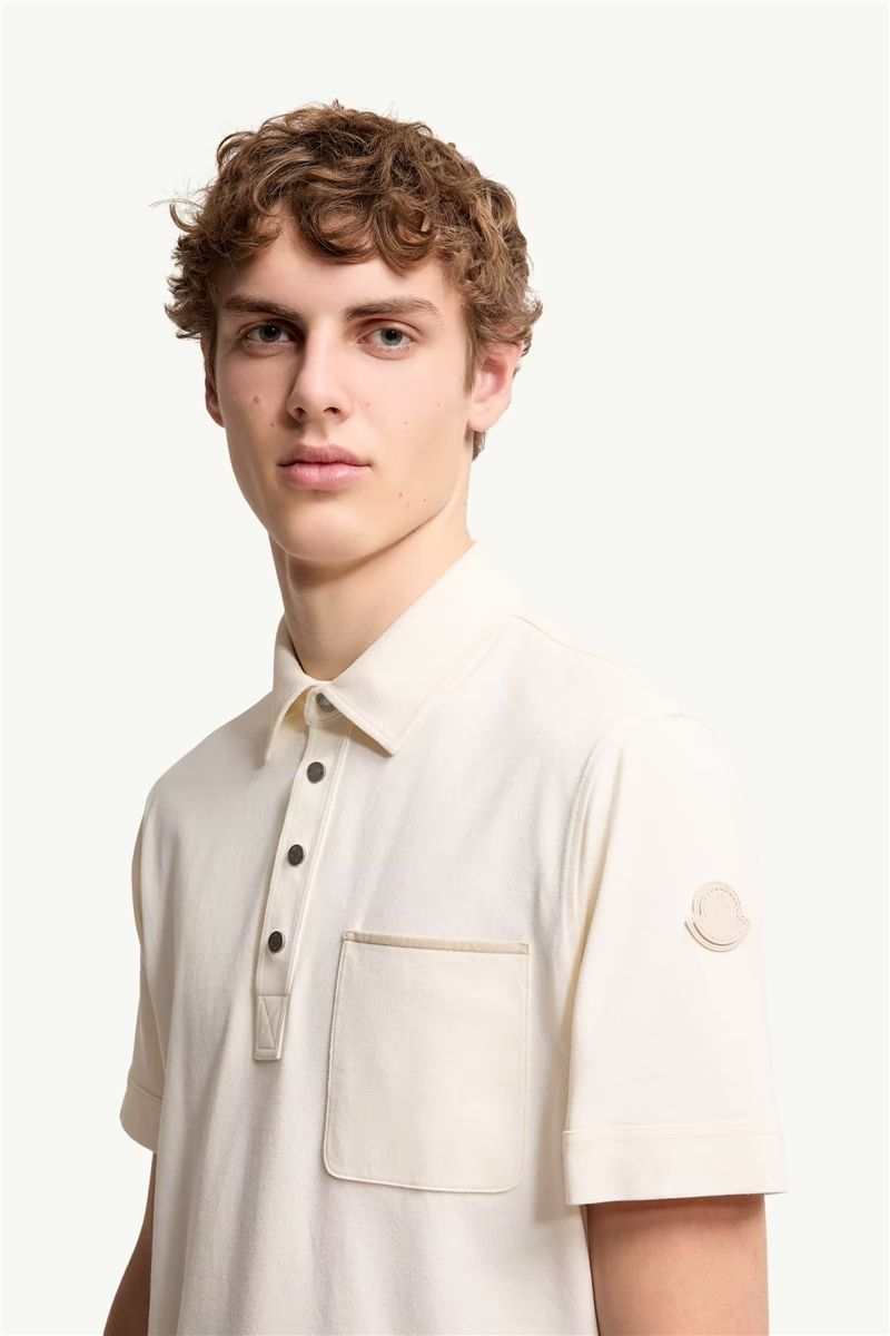 Cotton piquet polo shirt-MONCLER-Verso