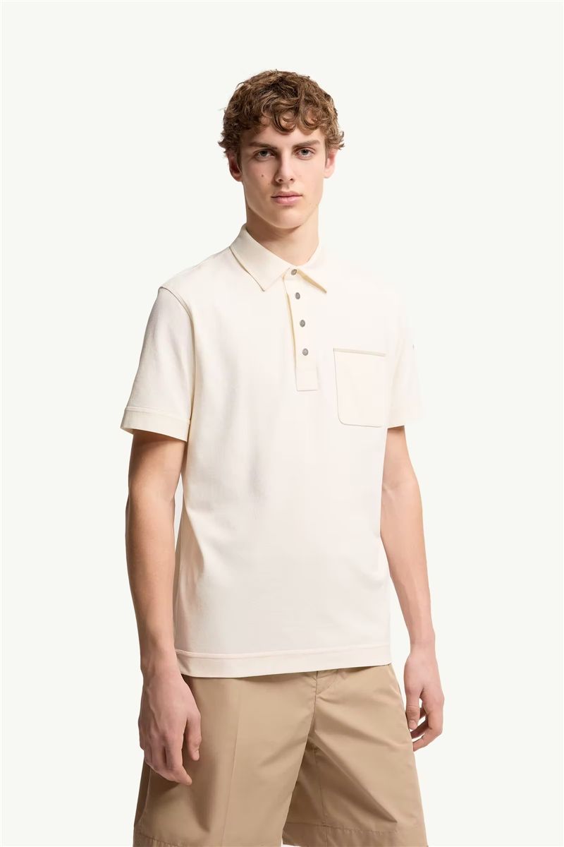 Cotton piquet polo shirt-MONCLER-Verso