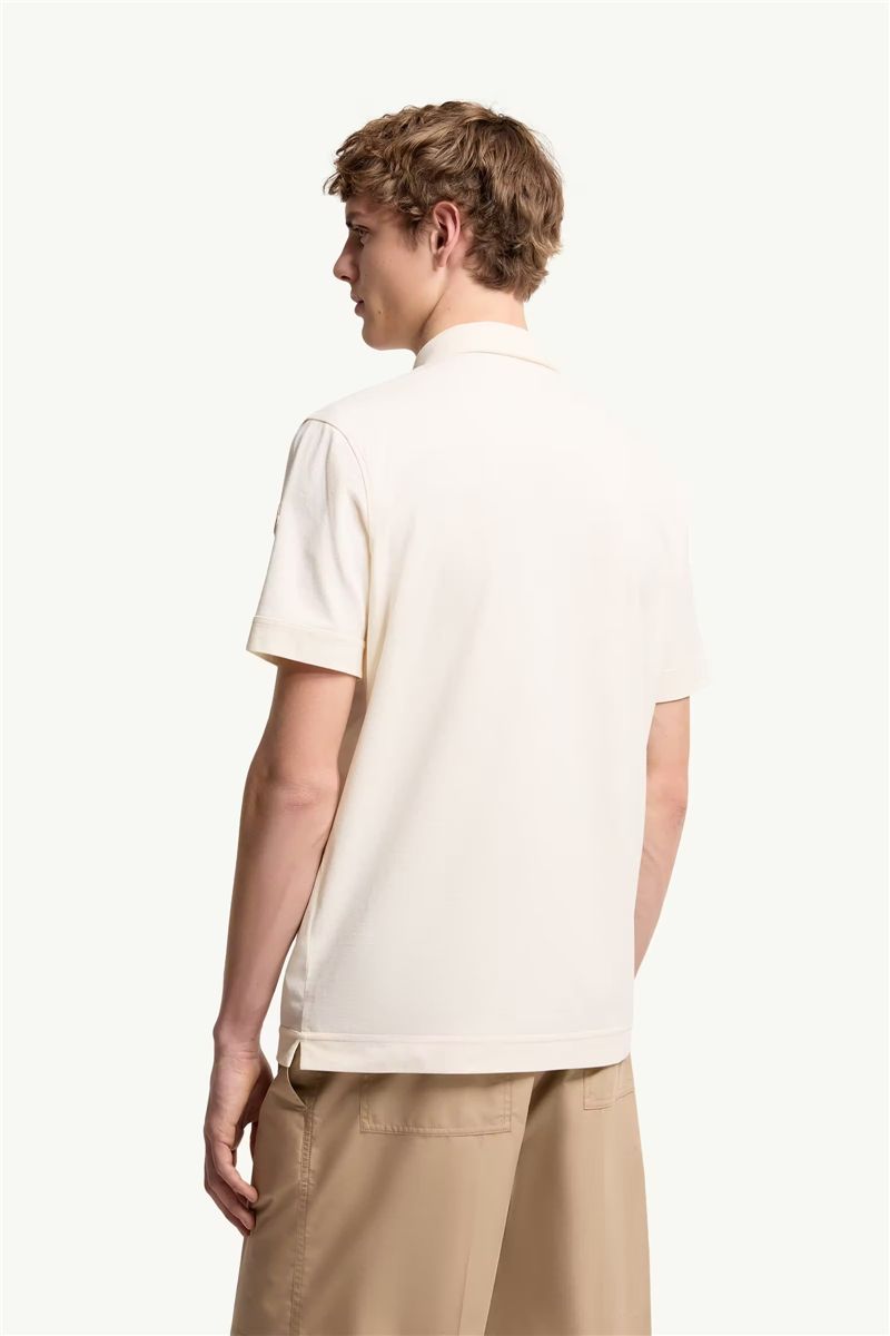 Cotton piquet polo shirt-MONCLER-Verso