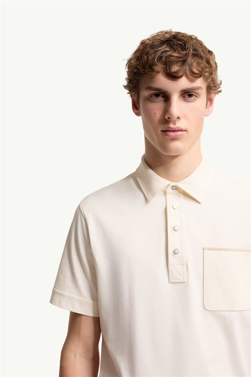 Cotton piquet polo shirt-MONCLER-Verso