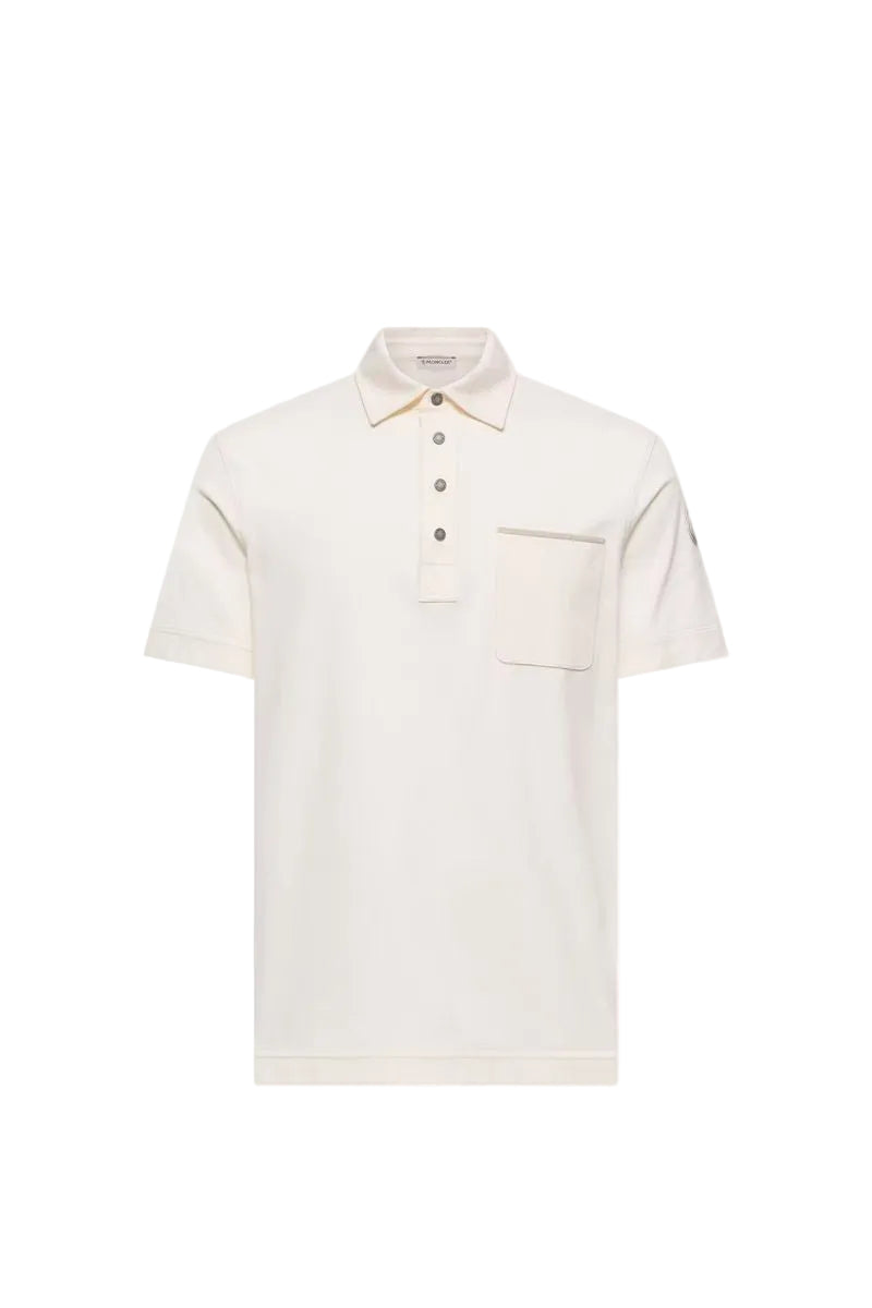 Cotton piquet polo shirt-MONCLER-Verso