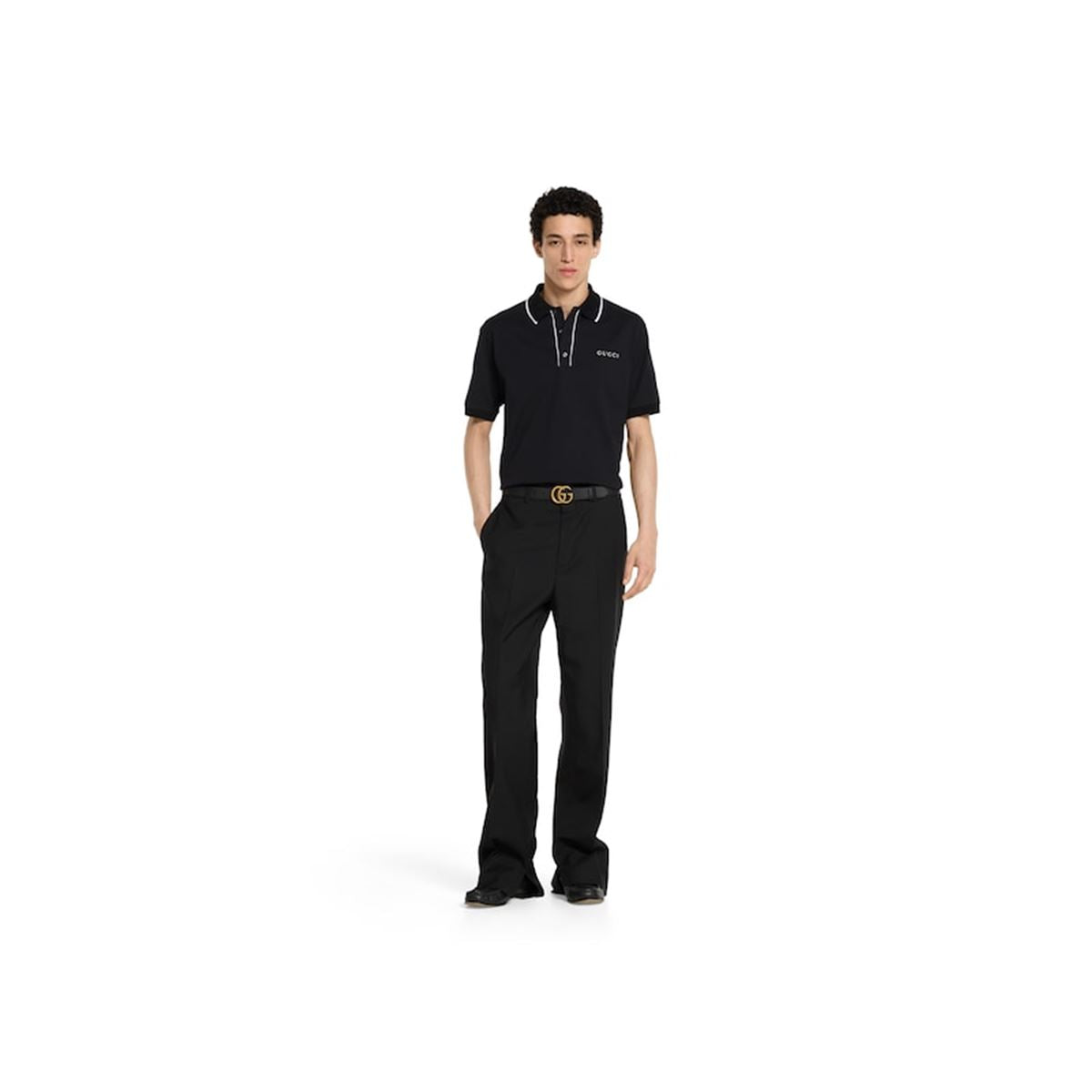 COTTON PIQUET POLO SHIRT WITH EMBROIDERY-GUCCI-Verso