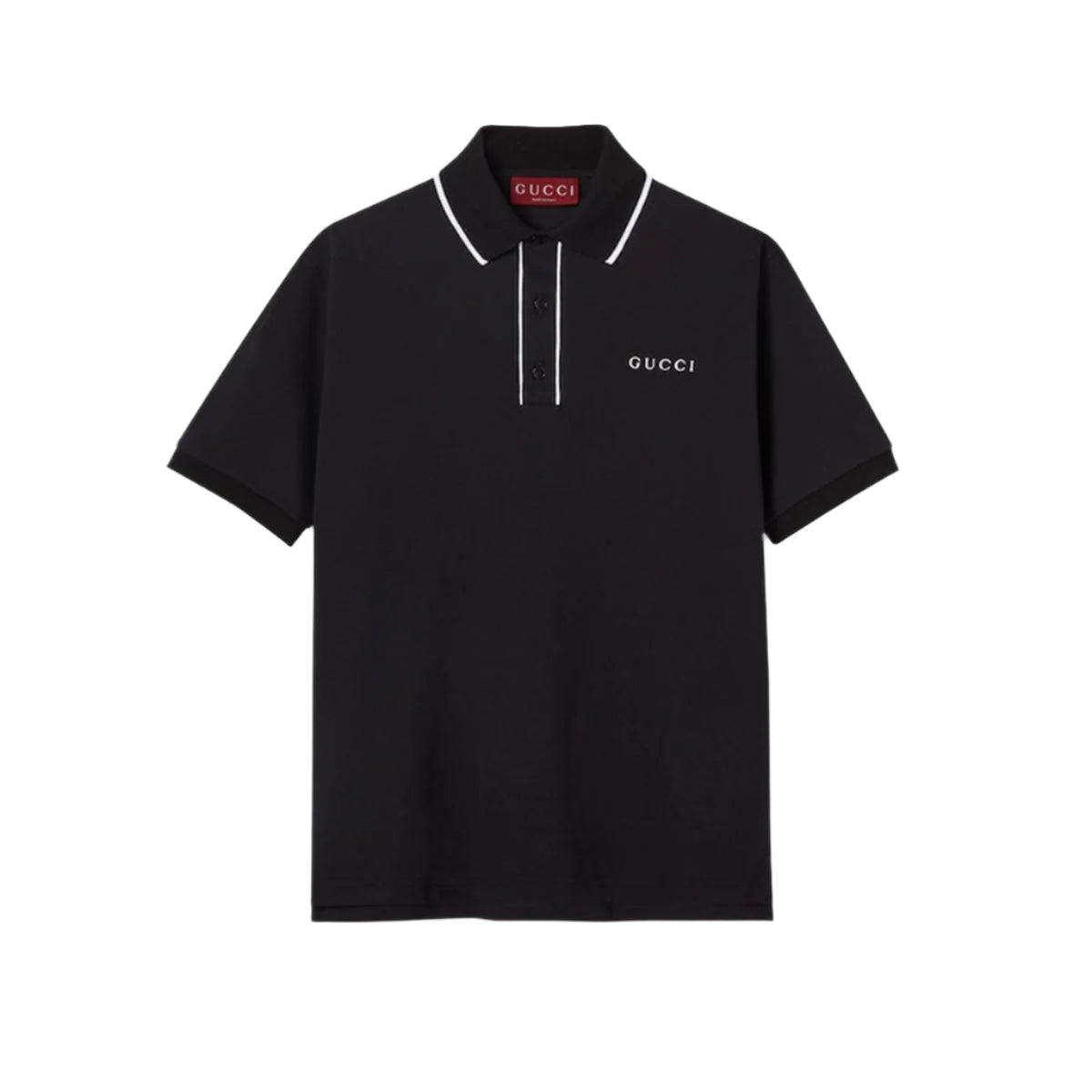 COTTON PIQUET POLO SHIRT WITH EMBROIDERY-GUCCI-Verso