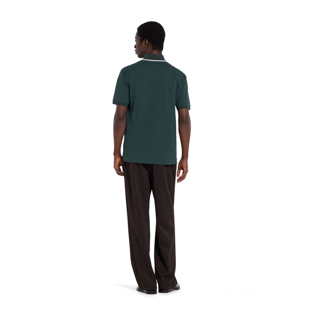 Cotton piquet polo shirt with embroidery-GUCCI-Verso