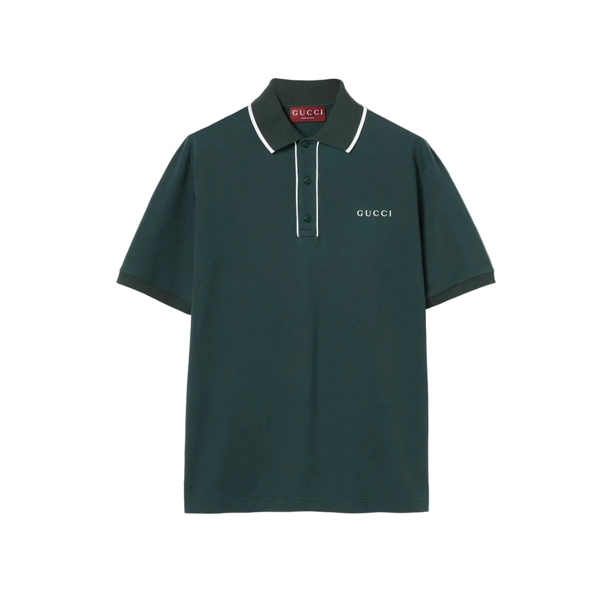 Cotton piquet polo shirt with embroidery-GUCCI-Verso