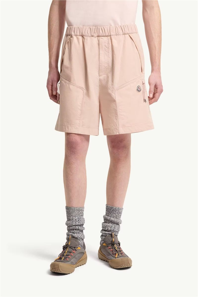 Cotton poplin bermuda shorts-MONCLER-Verso