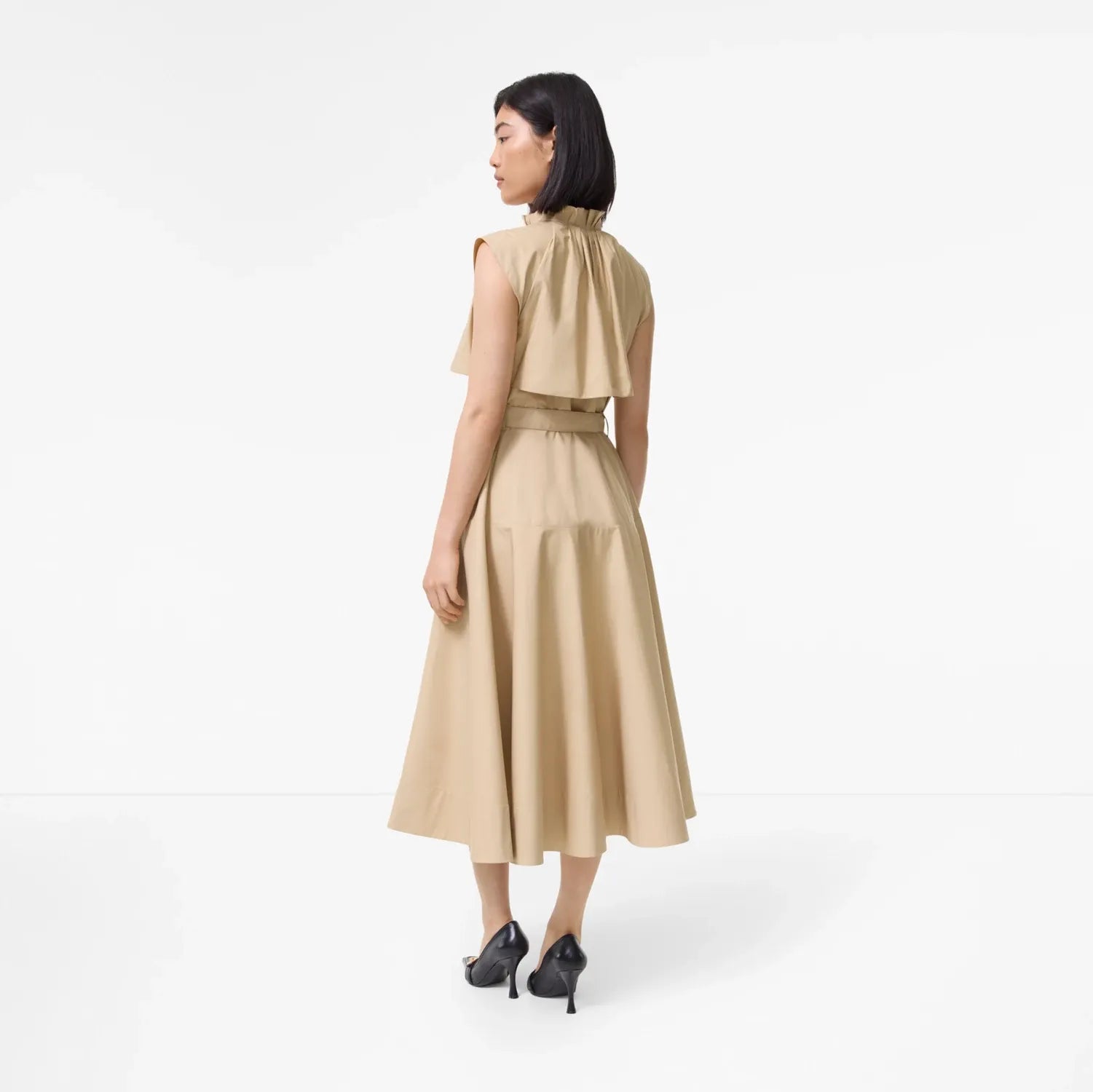 Cotton poplin midi dress-BURBERRY-Verso
