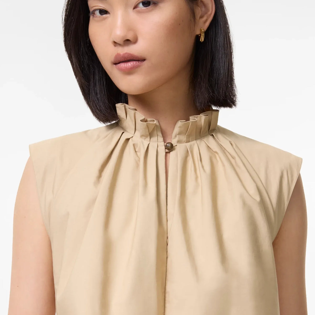 Cotton poplin midi dress-BURBERRY-Verso