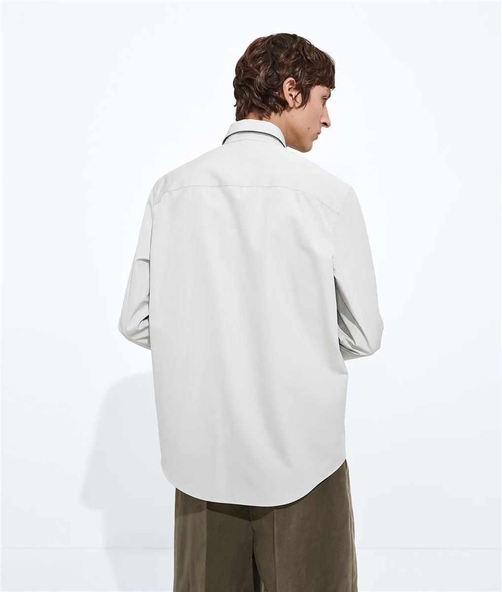Cotton Poplin Shirt-BOTTEGA VENETA-Verso