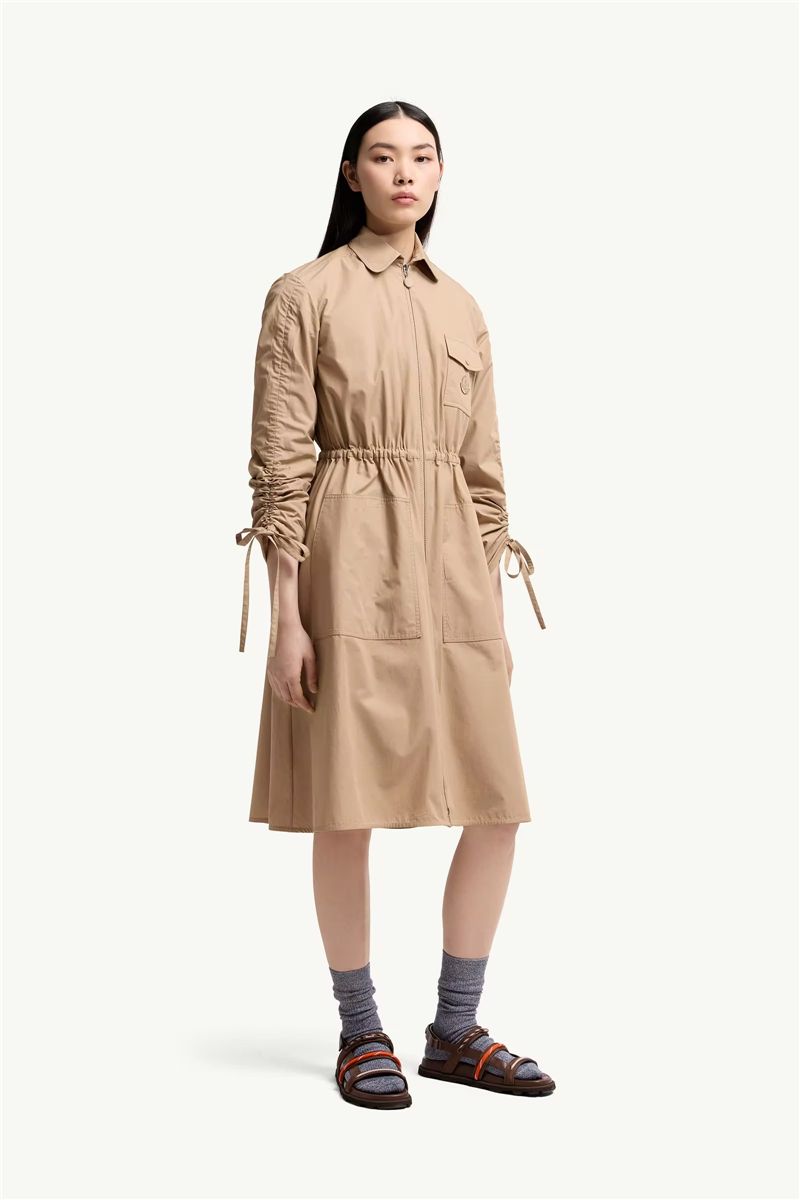 Cotton Poplin Shirt Dress-MONCLER-Verso
