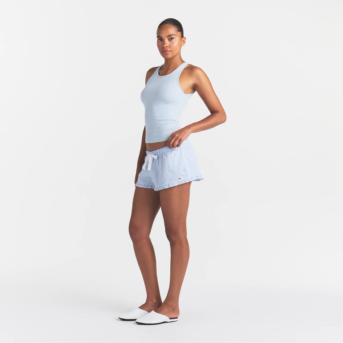 Cotton poplin sleep ruffle short-SKIMS-Verso