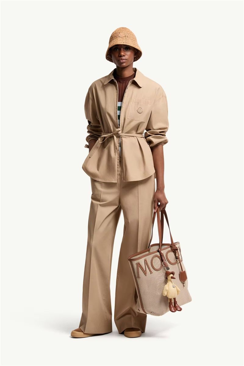 Cotton poplin trousers-MONCLER-Verso