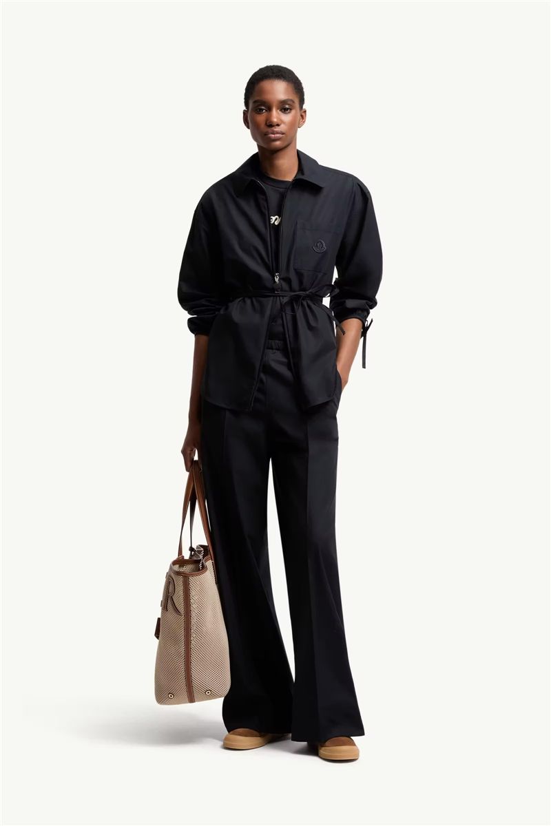 Cotton poplin trousers-MONCLER-Verso