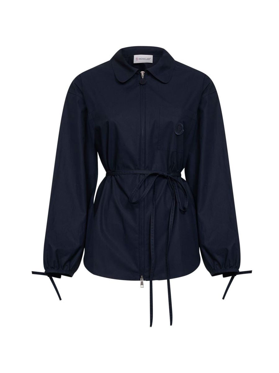Cotton poplin zip-up shirt jacket-MONCLER-Verso
