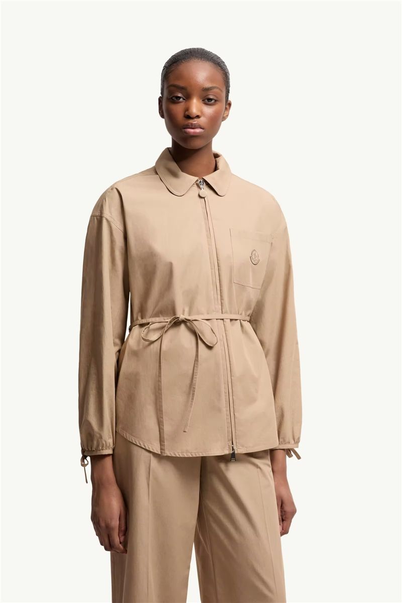 Cotton Poplin Zip-up Shirt Jacket-MONCLER-Verso