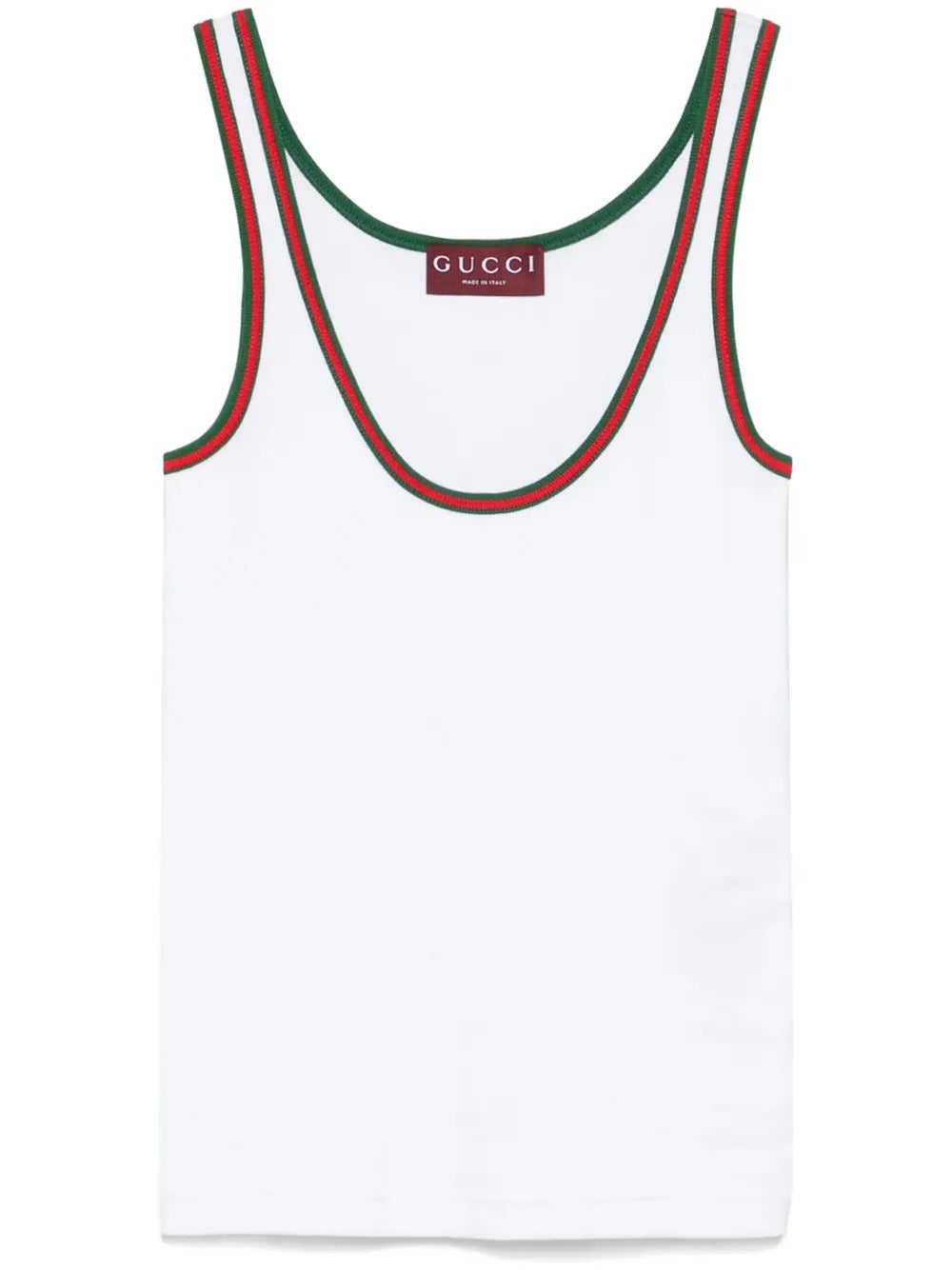 Cotton Rib Tank Top with Web-GUCCI-Verso