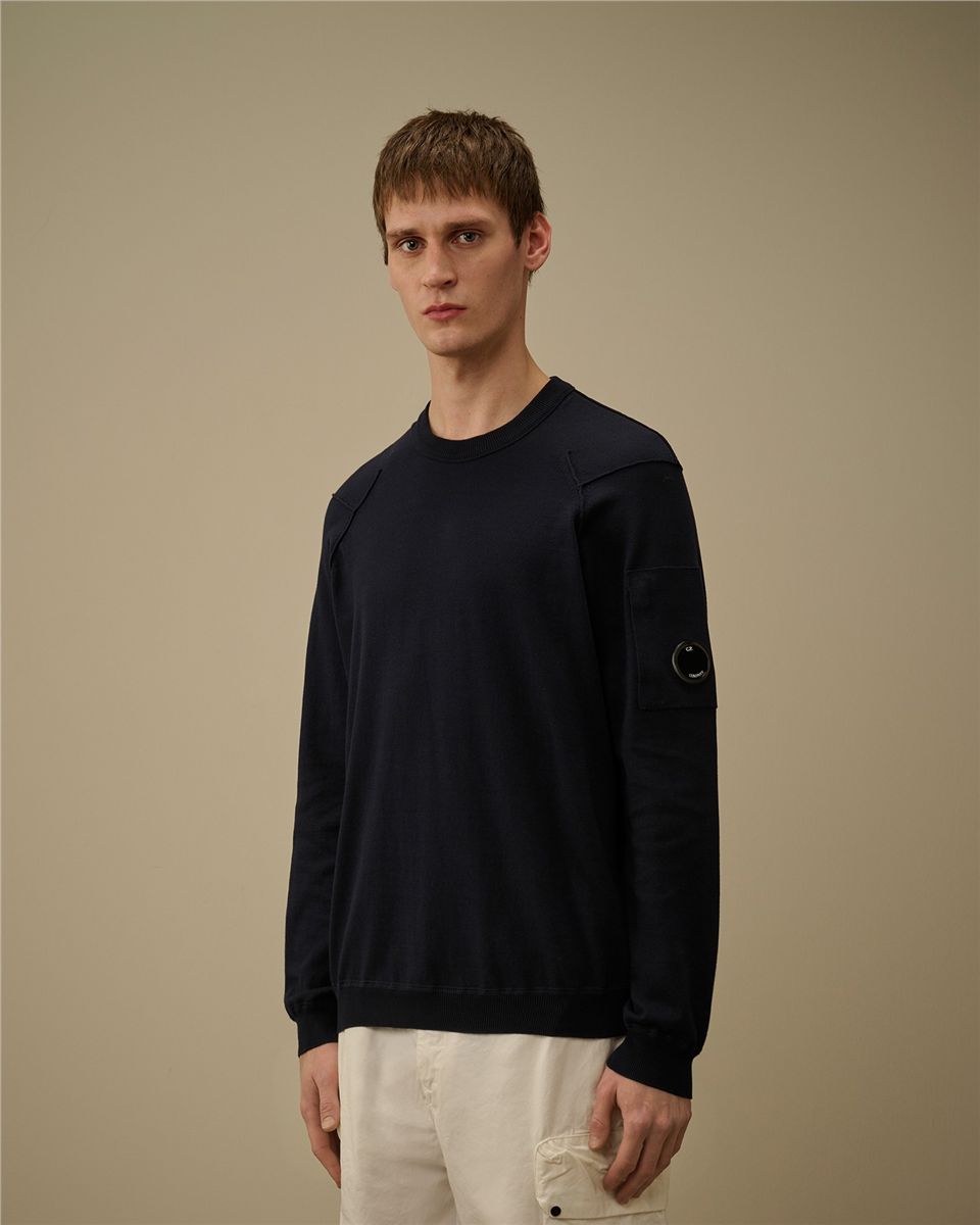 Cotton sea island crewneck lens knit-C.P. COMPANY-Verso