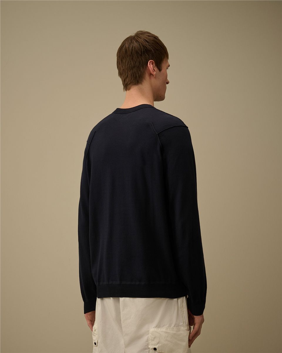 Cotton sea island crewneck lens knit-C.P. COMPANY-Verso