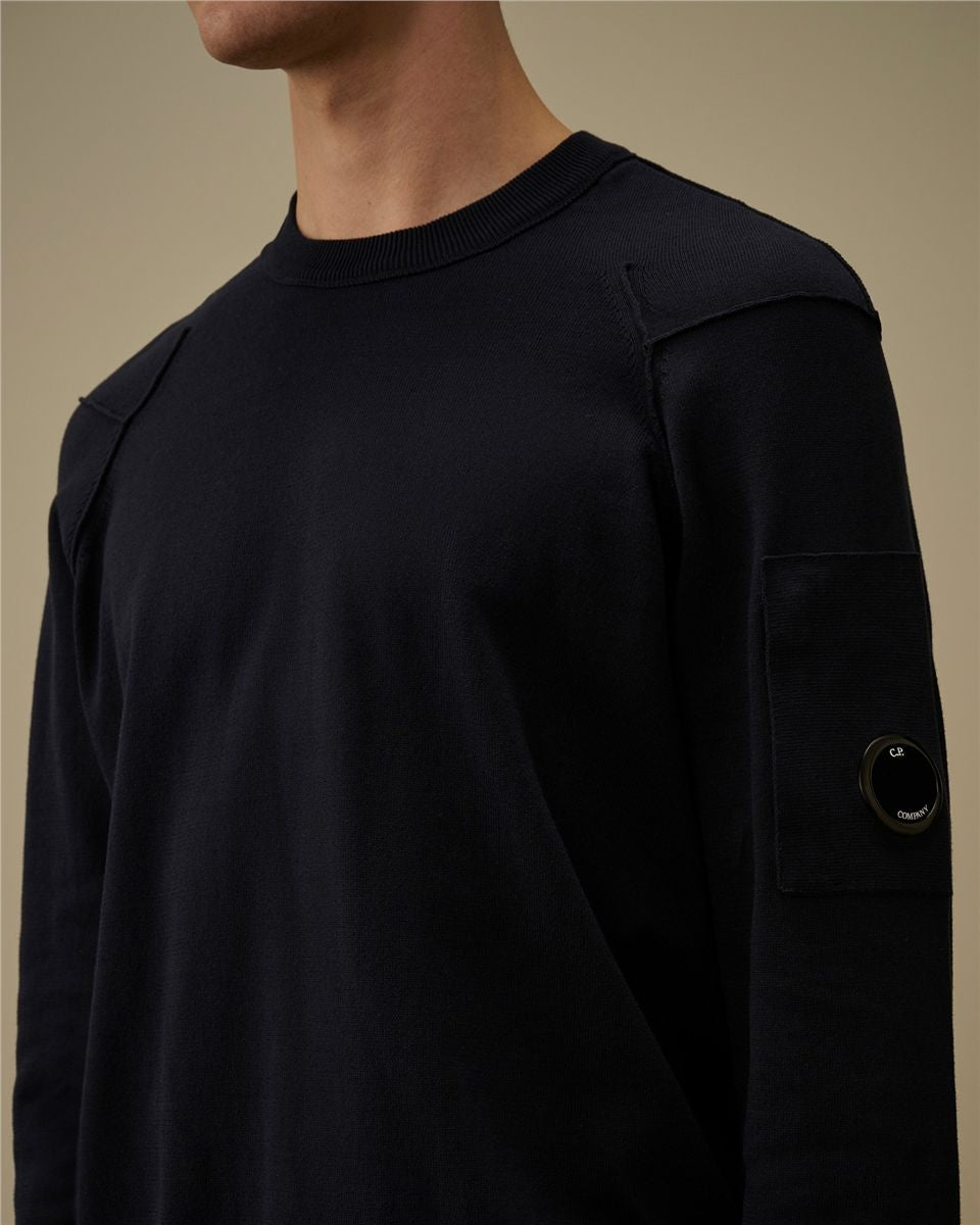 Cotton sea island crewneck lens knit-C.P. COMPANY-Verso