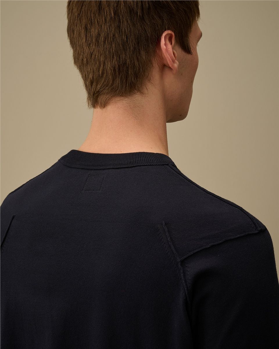 Cotton sea island crewneck lens knit-C.P. COMPANY-Verso