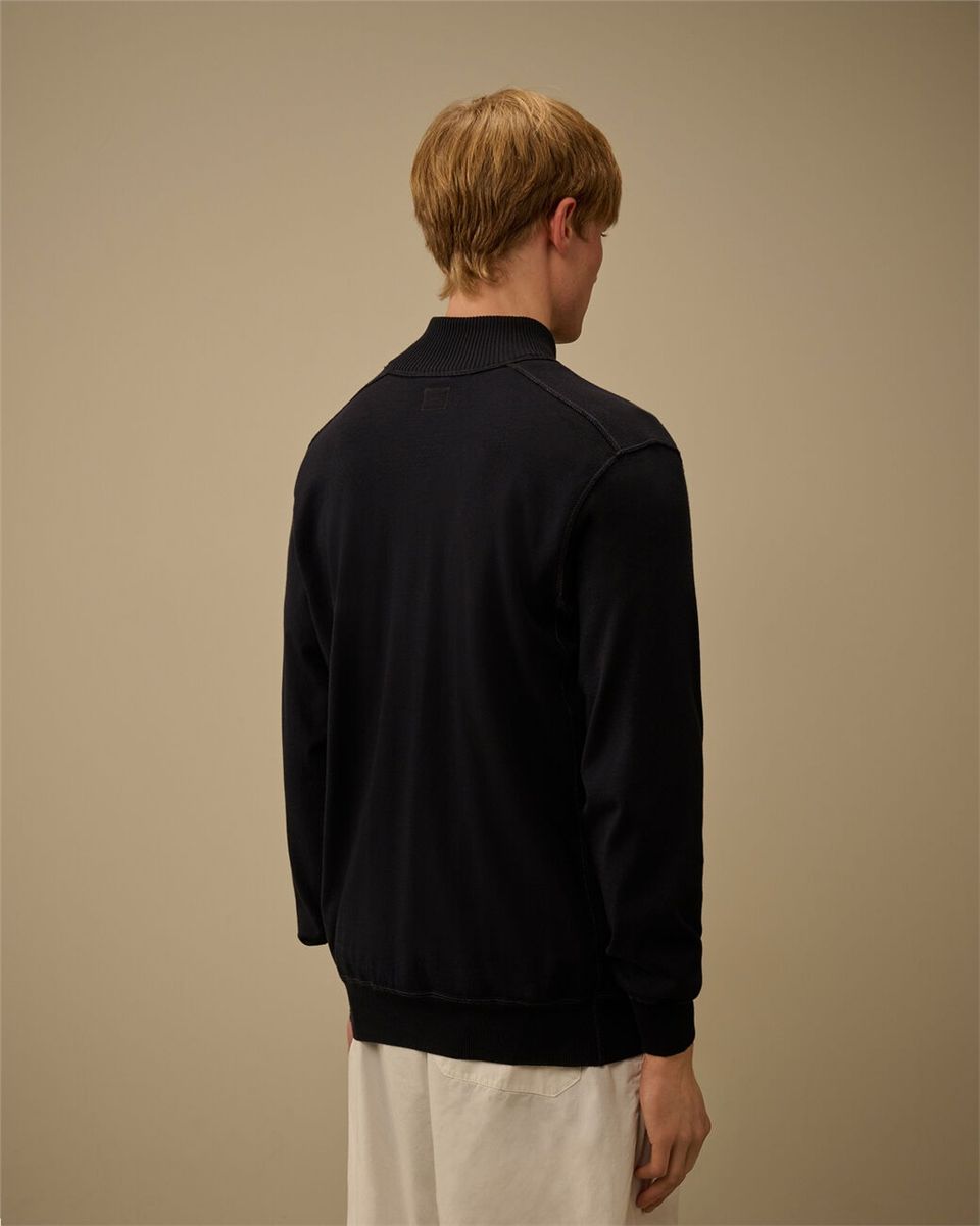Cotton sea island half zip lens sweater-C.P. COMPANY-Verso