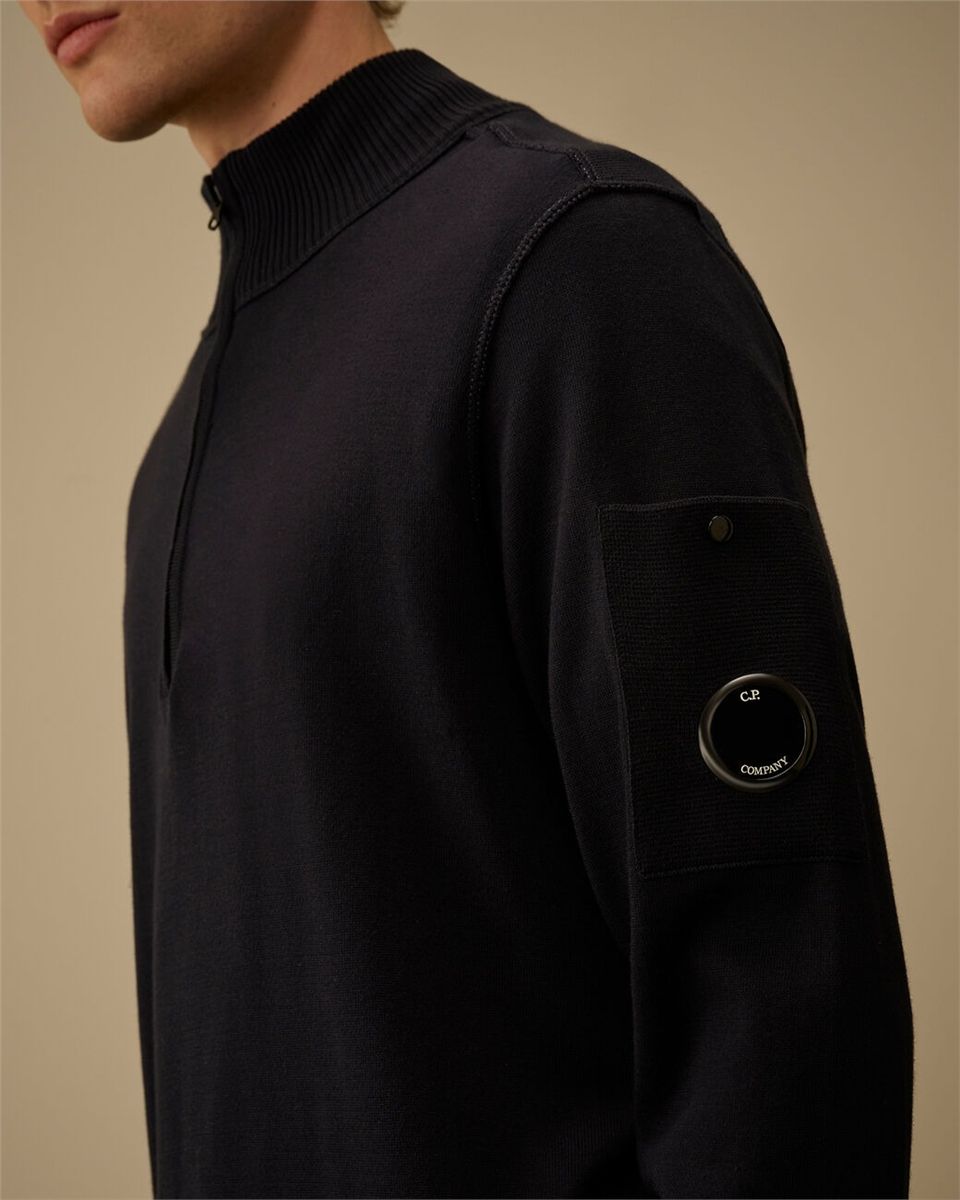 Cotton sea island half zip lens sweater-C.P. COMPANY-Verso