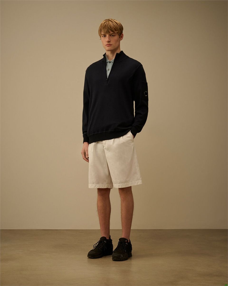 Cotton sea island half zip lens sweater-C.P. COMPANY-Verso