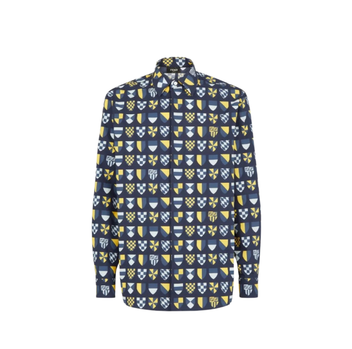COTTON SHIRT WITH MULTICOLOUR PRINT - FENDI - Verso